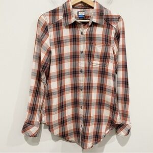 KAVU Plaid Flannel Shirt Button Down Fall Comfort Cabincore Outdoor Size XS